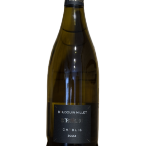 Baudoin Millet Chablis 2023 white wine bottle Burgundy France dry Chardonnay chalky mineral citrus green apple