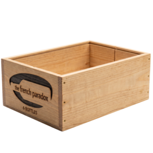 The French Paradox six-bottle wooden box